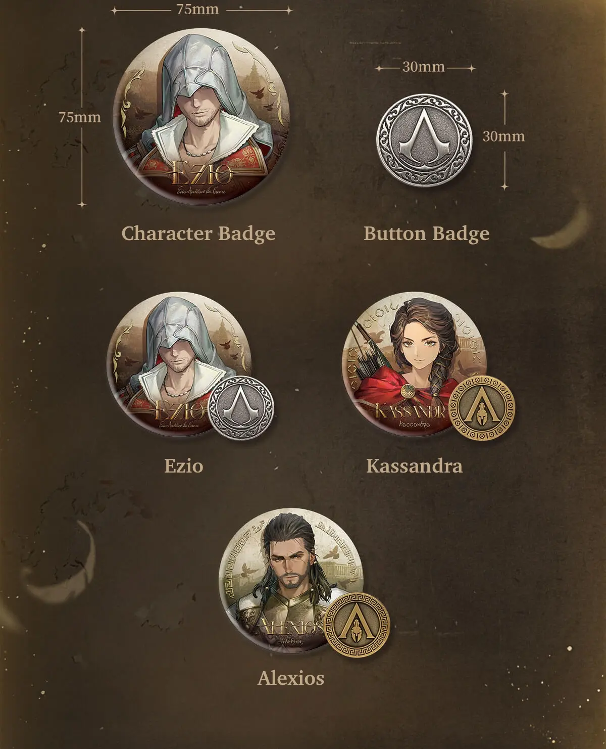 Badges Set - Assassin s Creed 5 Badges Set - Assassin s Creed assassin s creed o reverse 1999 badges set content 1