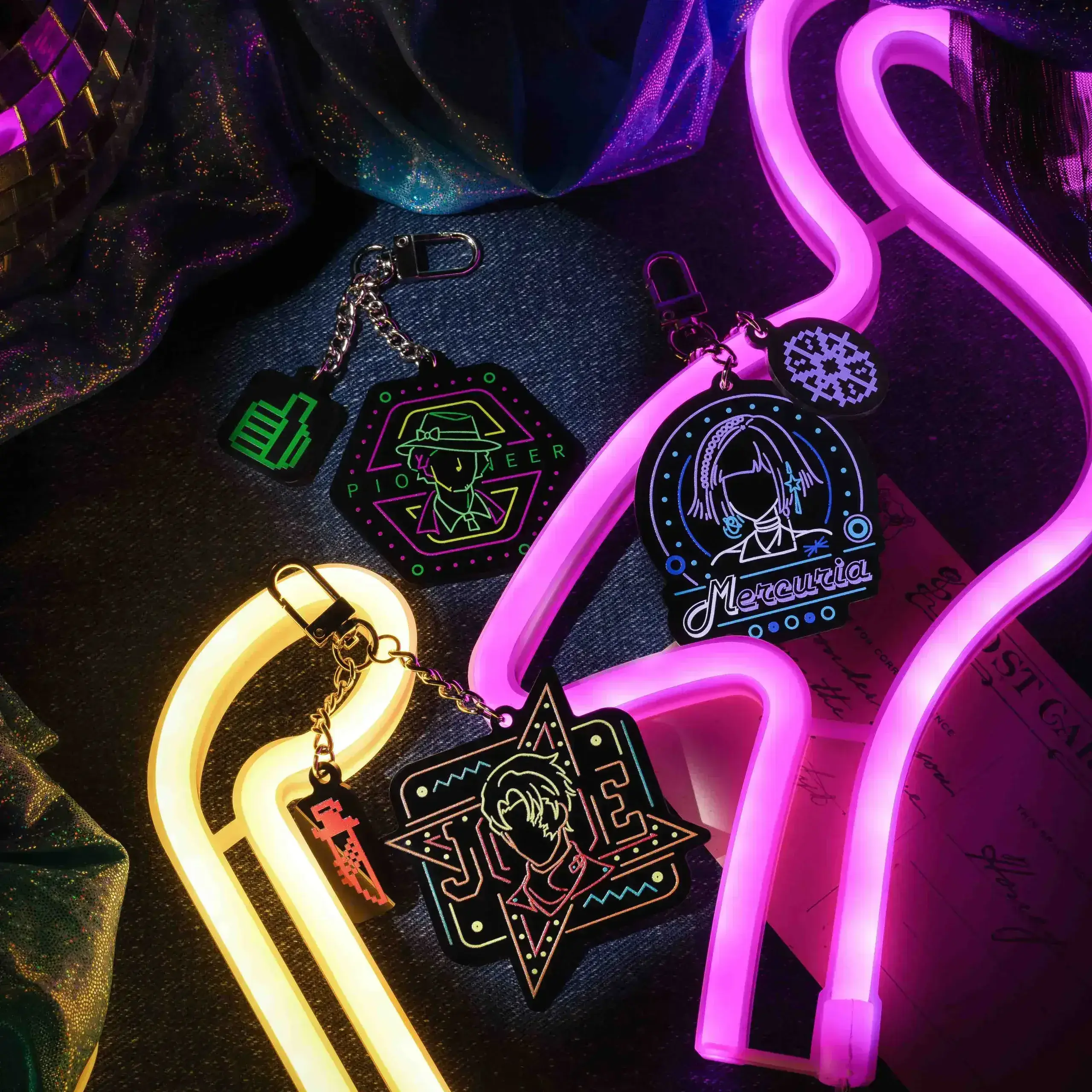 thumbnail image 2 of Neon Racing Key Chain – 95-99 Dodge/Plymouth Neon – Black PETG, Made In USA 2 of 4